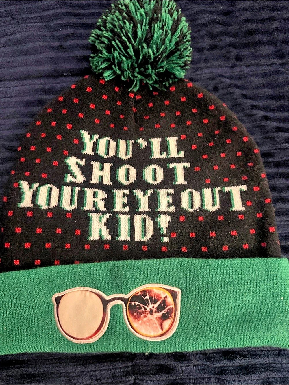 Turner Entertainment A Christmas Story You'll Shoot Your Eye Out Kid Pom Beanie